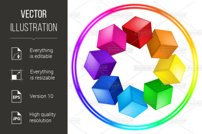 Illustration of cubes and ring