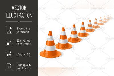 Row of traffic cones