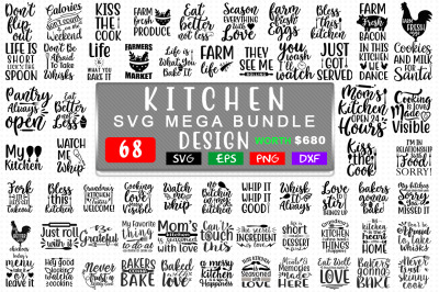 Kitchen Svg Mega Bundle 68 Design, T shirt Design