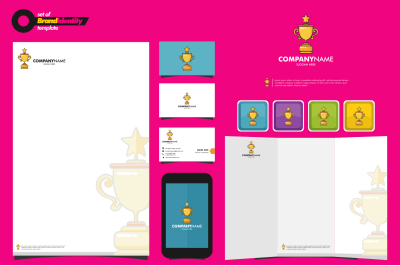 Trophy Vector with title Template,