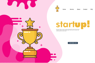 Trophy Vector with title Template,