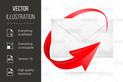 Vector E-mail with arrow