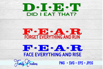 Diet &amp; Fear Meanings