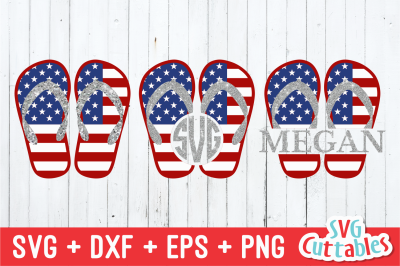 Flag Flip Flops | 4th of July | SVG Cut File