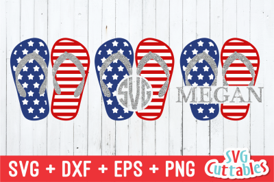 Fourth of July Flip Flops | SVG Cut File