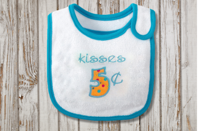 Kisses 5 Cents Valentine&#039;s Day | Applique Embroidery