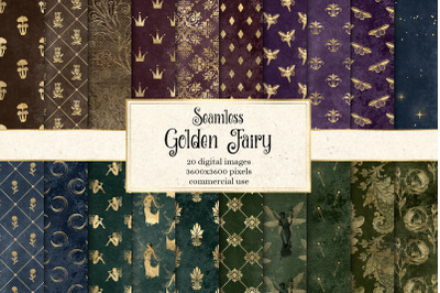 Golden Fairy Digital Paper