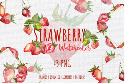 Strawberry paradise watercolor png