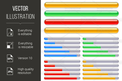 Indicator of progress in different colors