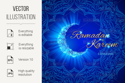 Greeting card of holy Muslim month Ramadan