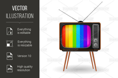 Retro TV with color frame