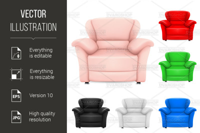 Colored set of stylish chairs