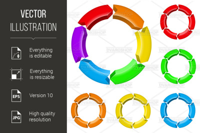 Set of arrow circles