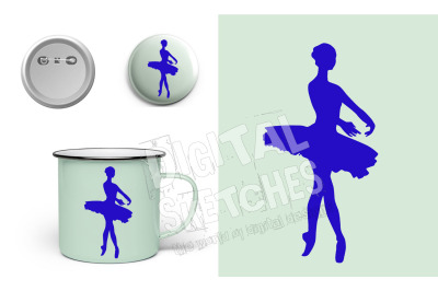 Ballerina Vector Graphic, Cut File Ballet, Ballet SVG, Sport SVG, DXF