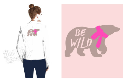 Be Wild SVG, Bear Vector, Saying SVG, SVG, Clipart