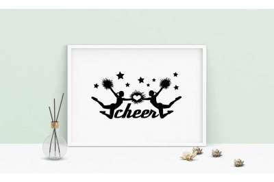 Cheer Love Vector Graphic, Cheerleader SVG, DXF, Cheer Stars