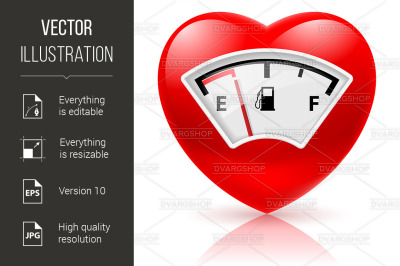 Heart with fuel indicator