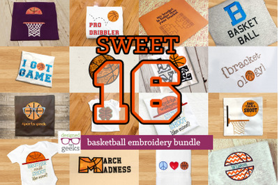 Sweet 16 Basketball Bundle | Applique Embroidery