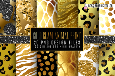 20 Gold Glam Animal Print Patterns