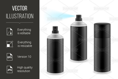 Black spray cans