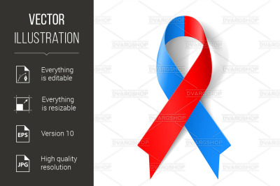 Red and blue ribbon