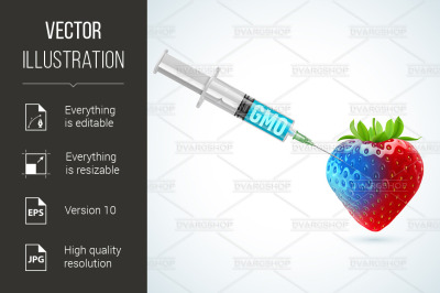 Strawberry with GMO