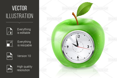 Green apple clock