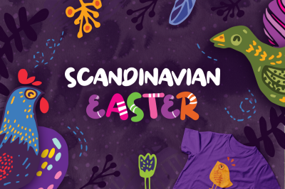 Easter SVG Cut Files - Scandinavian Easter Illustrations