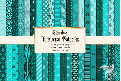 Turquoise Patterns Digital Paper