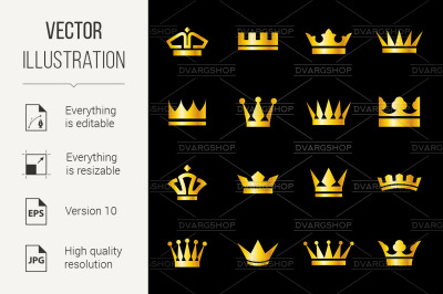 Set of icons crowns