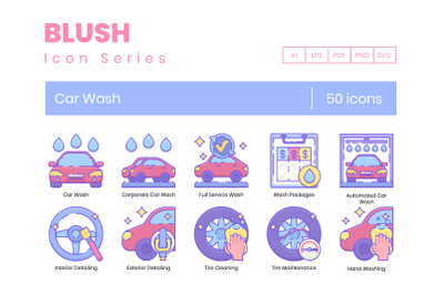 50 Car Wash Icons
