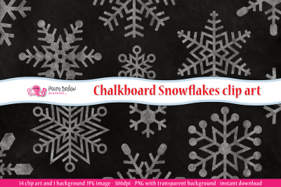 Chalkboard Snowflakes clipart