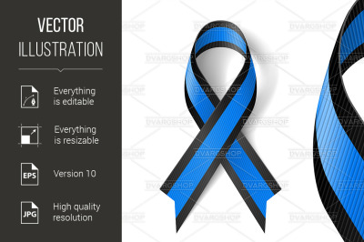 Blue and black ribbon