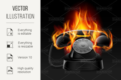 Realistic fire retro phone