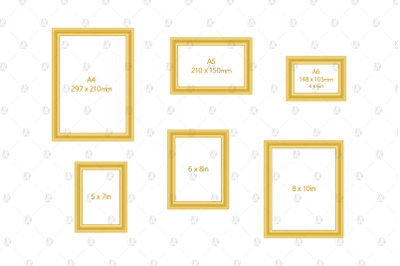 Standard Sizes Minimal Gilded Frames