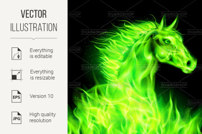 Green fire horse.