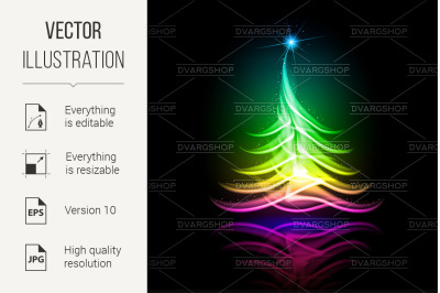 Vector abstract design. Christmas tree.