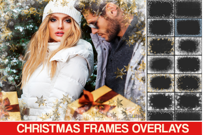 Winter frame clipart, Christmas overlay, Christmas window overlay