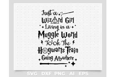 just wizard girl. . harry potter quotes svg | vector file