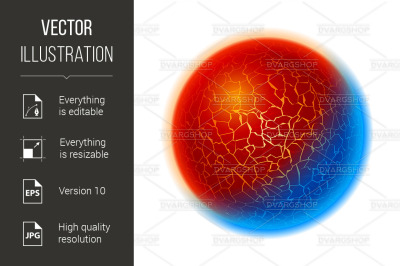 Fire and ice ball planet