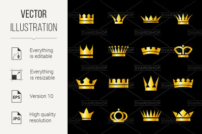 Set of icons crowns