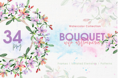 Bouquets with alstroemeria Watercolor png