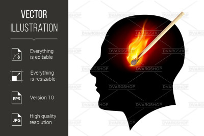 Creative ideas. Burning match concept
