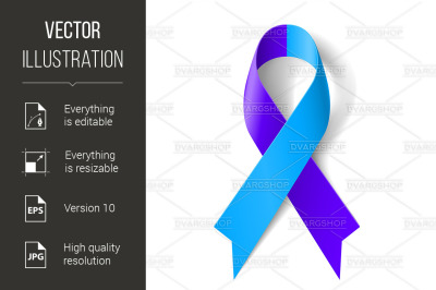 Blue and purple ribbon