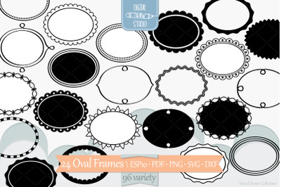 Oval Frames | Hand Drawn Border &amp; Decorative Label