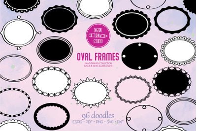 Oval Frames | Hand Drawn Border &amp; Decorative Label