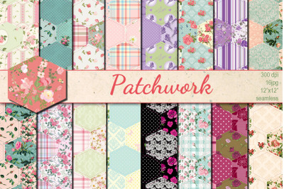 Floral Patchwork seamless patterns
