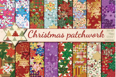 Christmas Patchwork seamless patterns