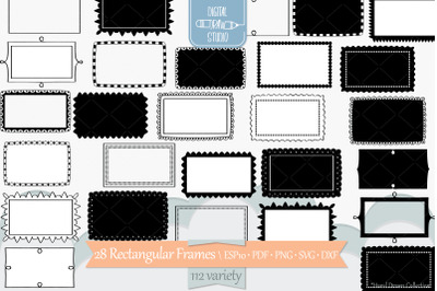 Rectangular Frames | Hand Drawn Oblong Border &amp; Decorative Label