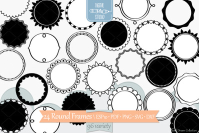 Round Frames | Hand Drawn Circle Border &amp; Decorative Label